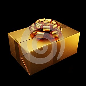 Golden Gift Box with Bow