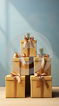 Golden Gifts: Festive Renderings of Wrapped Boxes, Bows, and Pin