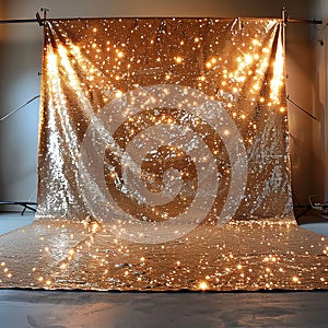 Golden Glimmer on the Horizon, Metrion Glitter Unfolding in Dazzling Spectacle Background photo