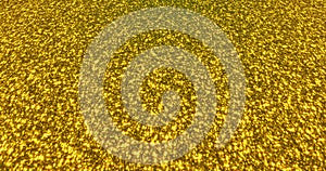 Golden glitter dust background for festival, party, event. Gold glamur texture Loop animation. 3D illustration