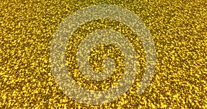 Golden glitter dust background for festival, party, event. Gold glamur texture Loop animation. 3D illustration