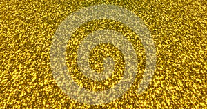 Golden glitter dust background for festival, party, event. Gold glamur texture Loop animation. 3D illustration