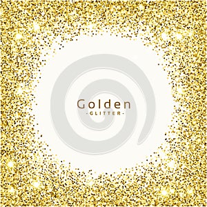 Golden glitter frame background