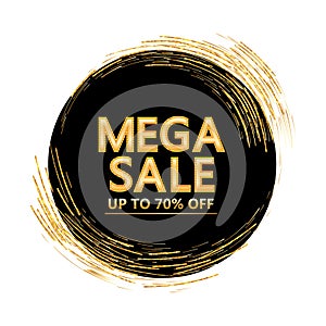 Golden glitter line circle around mega sale cover