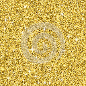 Golden glitter pattern texture with star. Abstract background glowing premium banner.