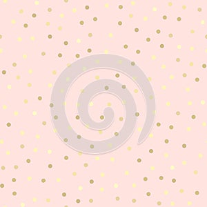 Golden glitter seamless pattern, pink background