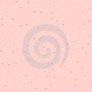 Golden glitter seamless pattern, pink background