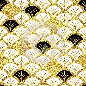 Golden Glitter shining glamour seamless carnival pattern