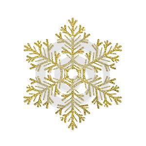 Golden glitter snowflake