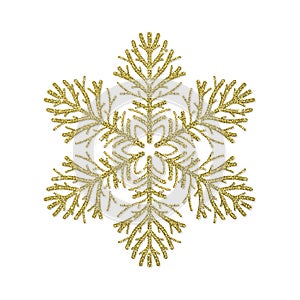 Golden glitter snowflake
