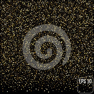 Golden glitter sparkle bubbles champagne particles stars on black background,happy new year holiday concept