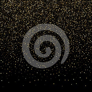 Golden glitter sparkle bubbles champagne particles stars on black background,happy new year holiday concept