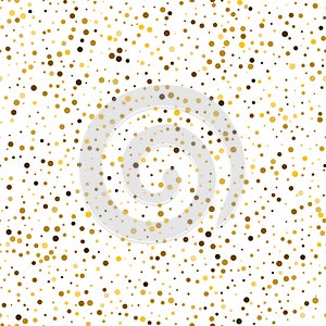 Golden glitter sparkle bubbles champagne particles stars on whit