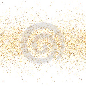 Golden glitter sparkle on a transparent background. Gold Vibrant background with twinkle lights. Vector illustration