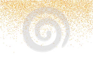 Golden glitter sparkle on a transparent background. Gold Vibrant background with twinkle lights. Vector illustration