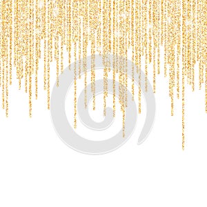 Golden glitter sparkle on a transparent background. Gold Vibrant background with twinkle lights. Vector illustration