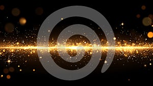 Golden Glitter Sparkles on Black Background