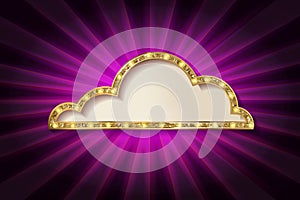 Golden glitter speech bubble frame