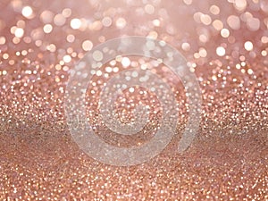 Rose gold glitter bokeh texture background, rose gold - bright and pink champagne sparkle glitter pattern background