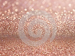 Rose gold glitter bokeh texture background, rose gold - bright and pink champagne sparkle glitter pattern background