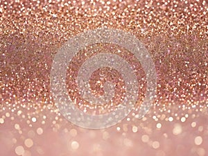 Rose gold glitter bokeh texture background, rose gold - bright and pink champagne sparkle glitter pattern background