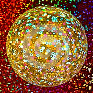 Golden Glittering Disco Ball