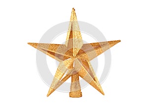Golden glittering star shaped Christmas ornament i