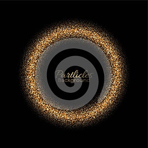 Golden glitters circle background