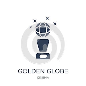 Golden globe icon. Trendy flat vector Golden globe icon on white photo