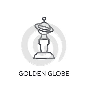 Golden globe linear icon. Modern outline Golden globe logo conce