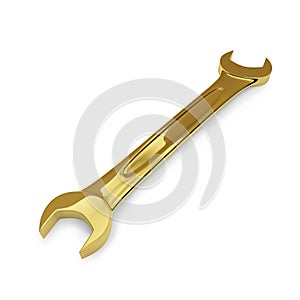 Golden glossy wrench photo