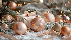 Golden Glow of Peachy Christmas Decorations