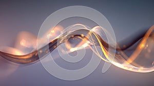 Golden glowing abstract wave flow line technology background