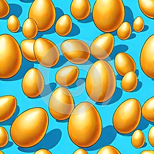 Golden gold easter egg hunt seamless background