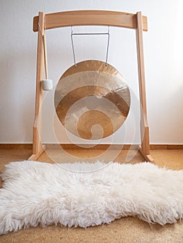 Golden Gong sound healing instrument for ceremony