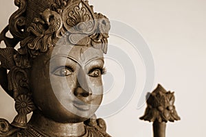 Golden and gray Hindu Goddess Kali isolated