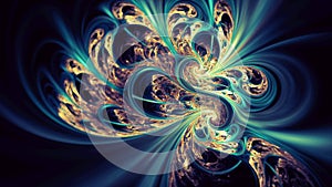 Golden Green Fibonacci Fractal Art