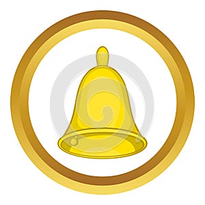 Golden hand bell vector icon