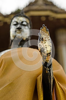 Golden hand of Buddha lord