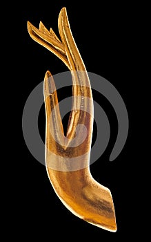 Golden hand of Buddha statue