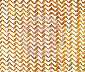 Golden hand drawn stripes background, chevron.