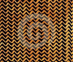 Golden hand drawn stripes background, chevron.