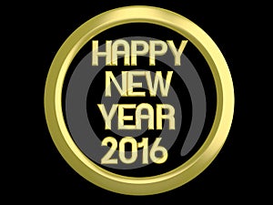 Golden happy new year HNY 2016