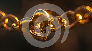 The golden heart chain.AI generated image