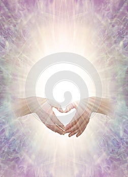 Golden Heart Hands Spiritual Healing Announcement Advert Template