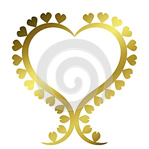 Golden Heart Valentines Day Frame Card