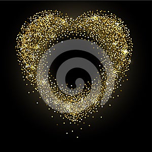 Golden heart Vector illustration