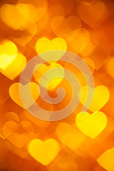 Golden hearts background