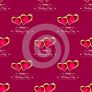 Golden hearts background vector