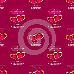 Golden hearts background vector